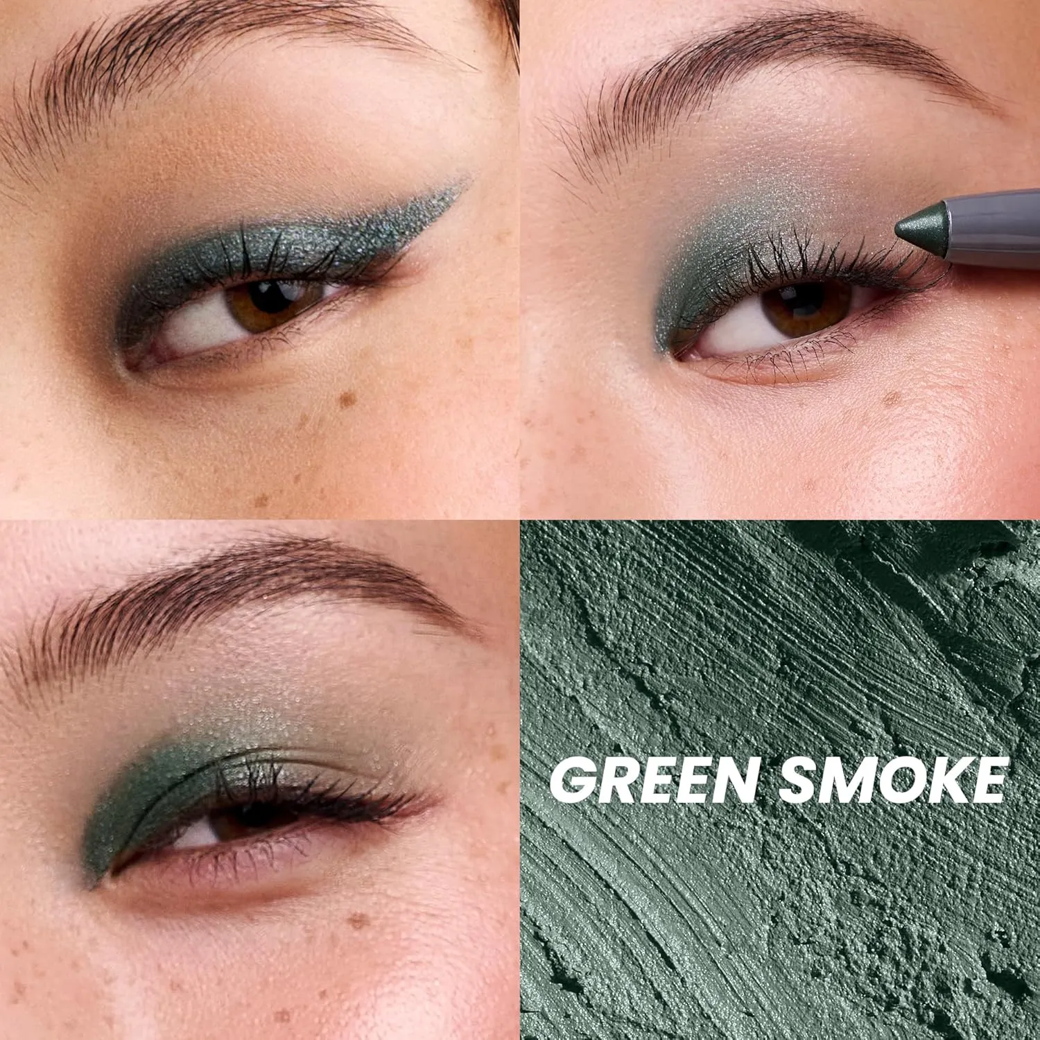 Wonderskin IYKYK Eyeshadow Stick - Longwear Eye Shadow Sticks, Budge-Proof & Waterproof Shimmer Eyeshadow Stick with Built-in Sharpener (Green Smoke)