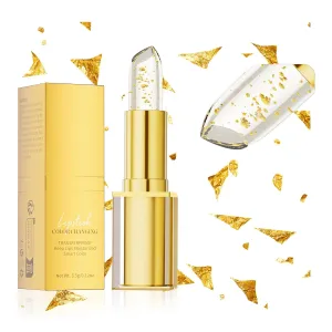 XIRUJNFD Transferproof Color-Changing Lipstick, Transferproof Long Lasting 24h, PH Lipstick Color Changing, Moisturizing Glossy Shine Lip Gloss Gold Foil For Women (01# Gold Foil)