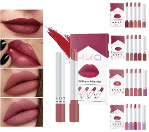 YOO 4 Sets Of 16 Colors Velvet Matte Creme glitter color changing lip balm Lipsticks Lip Gloss Makeup Non-Stick Cup Waterproof Long-Lasting Not Fade LipGloss Lip Glaze for Girls Wom (#06)