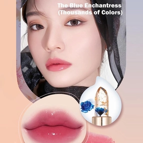 Yulyoie 2PCS Color Changing Lipstick, Crystal Jelly Flower Lipstick, Long-lasting Moisturizing, Red