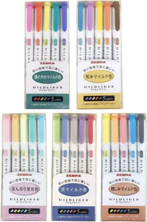 Zebra Mildliner Pastel Highlighter, Pack of 25