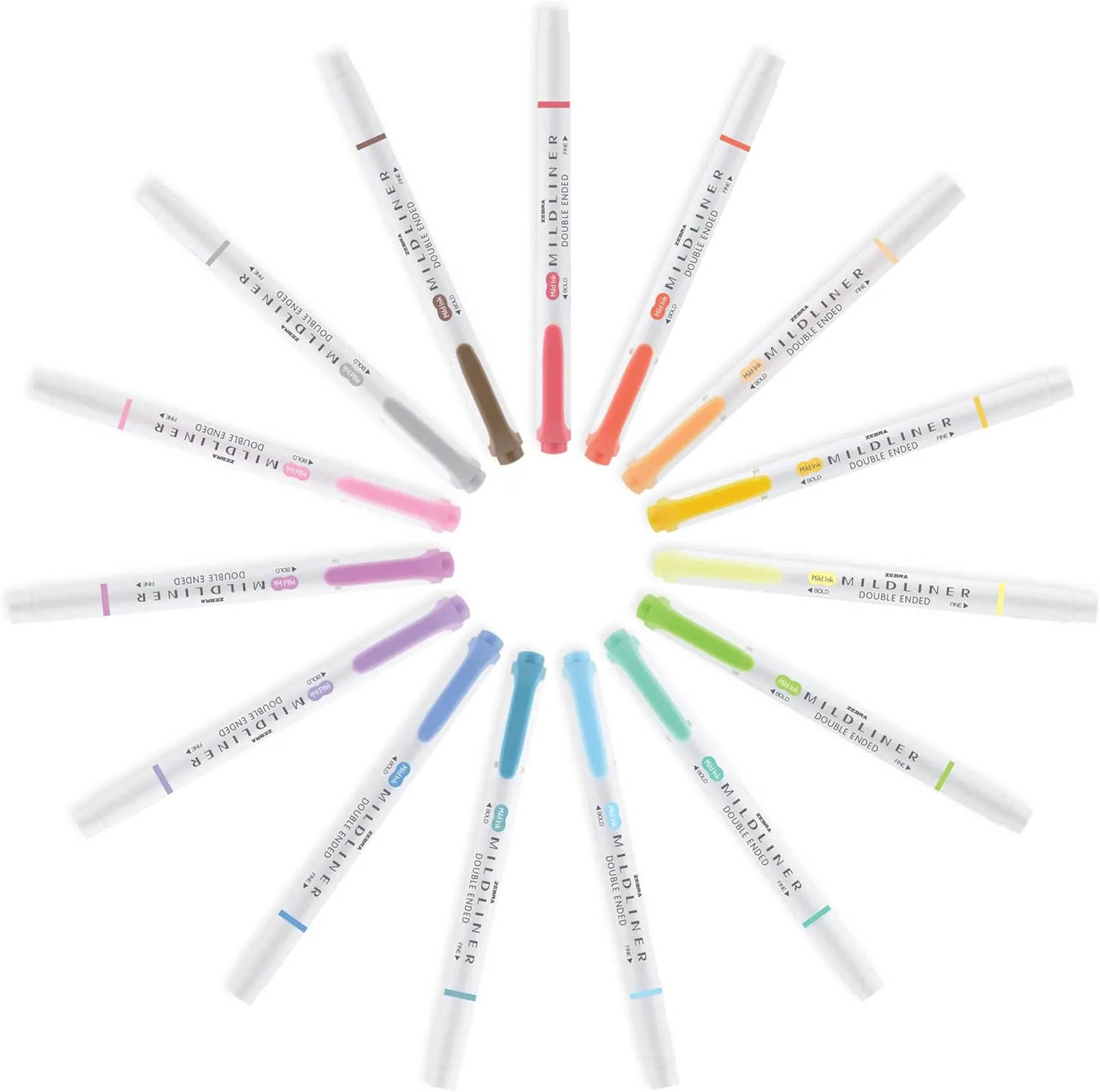 Zebra Pen Mildliner Double-Ended Highlighter Marker Set, Broad and Fine Point Tips, Ideal for Bible Highlighting, No Bleed, Mild Violet Ink, 12-Pack (78180upc)
